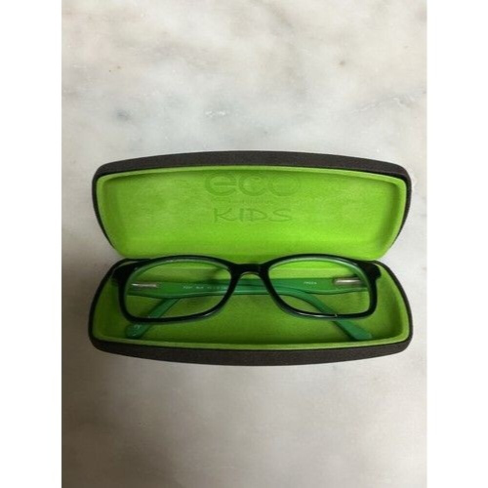 ECO Kids F231 Unisex Kids Rectangular Full Rim Black Plastic Eyeglass Frames 49